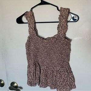 Pink floral crop top